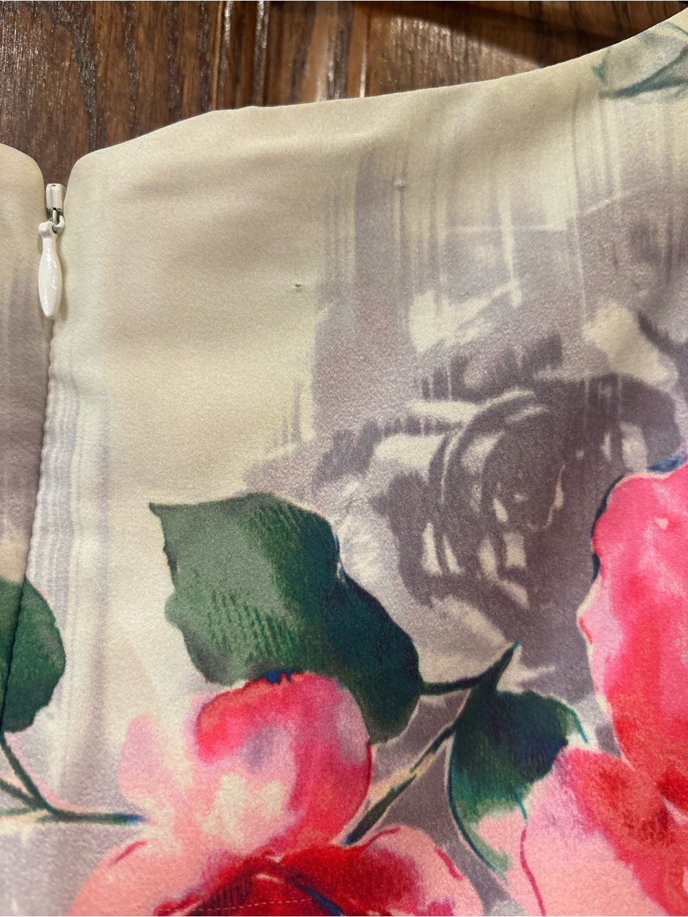 FINAL PRICE Suzi Chin Maggy Boutique $168 Watercolor Draped Sheath Dr 14 AS IS - Picture 13 of 16